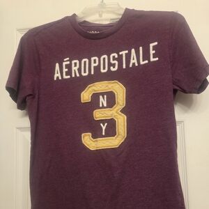 Aeropostale Mens Heathered Purple Graphic Tee